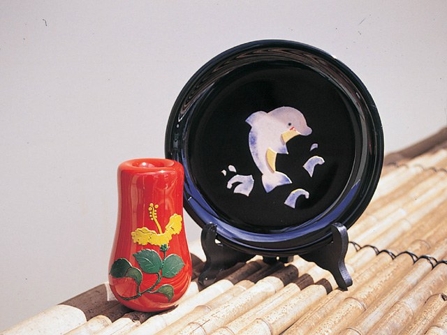琉球漆器 堆錦