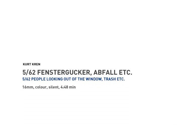 5/62: Fenstergucker, Abfall, etc.